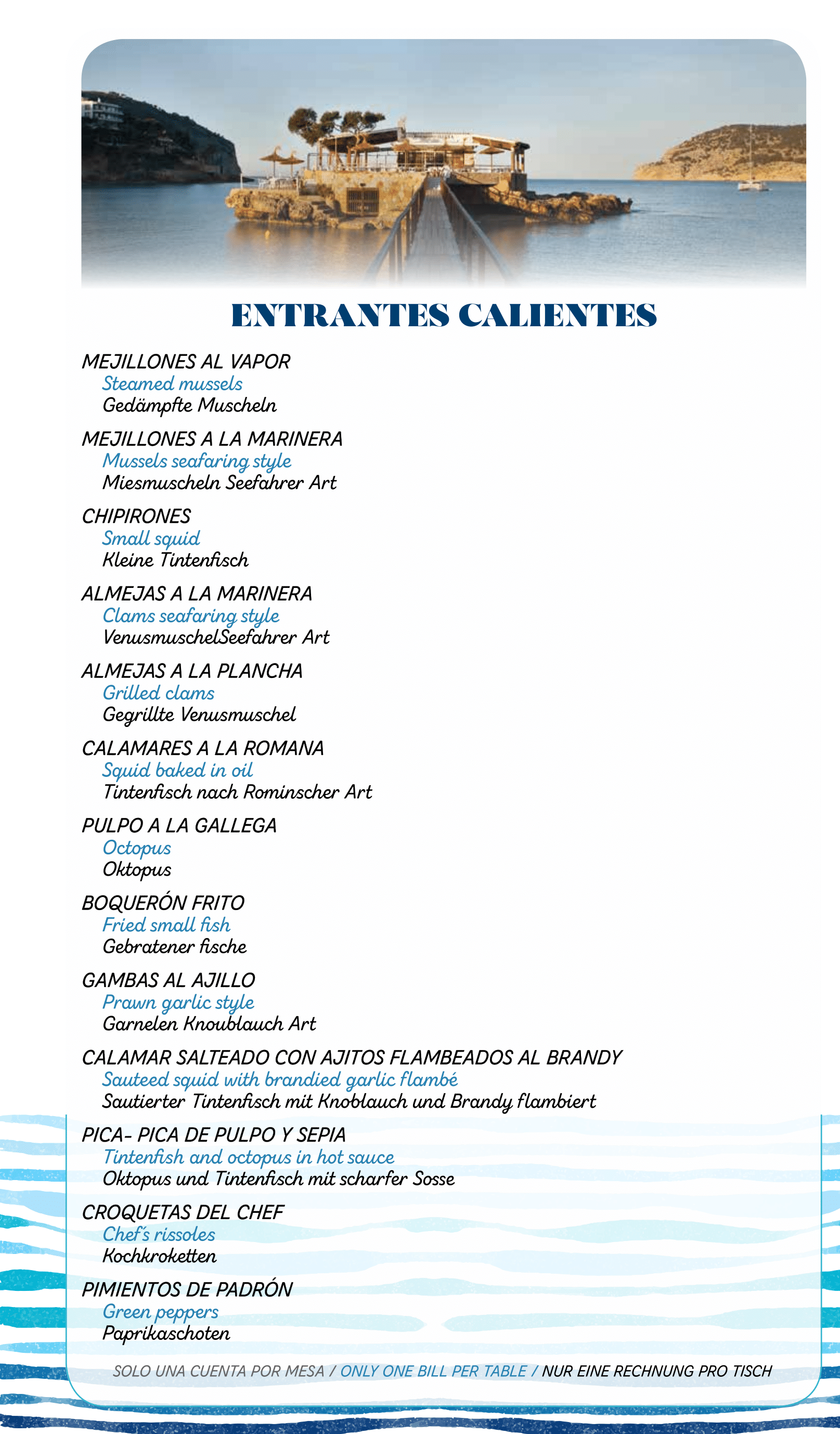 La Carta Restaurante Illeta (Camp de Mar Andratx)