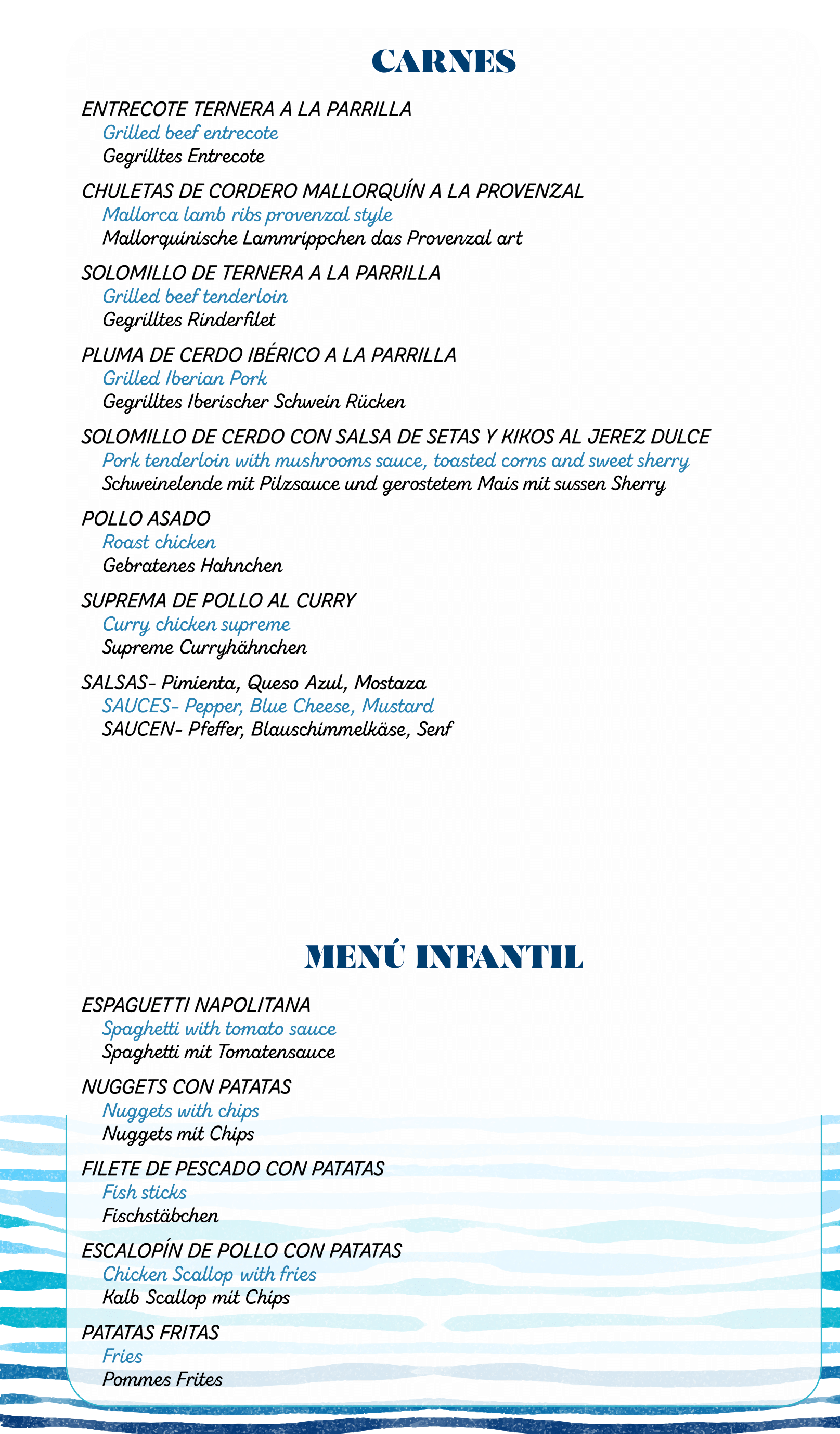 La Carta Restaurante Illeta (Camp de Mar Andratx)